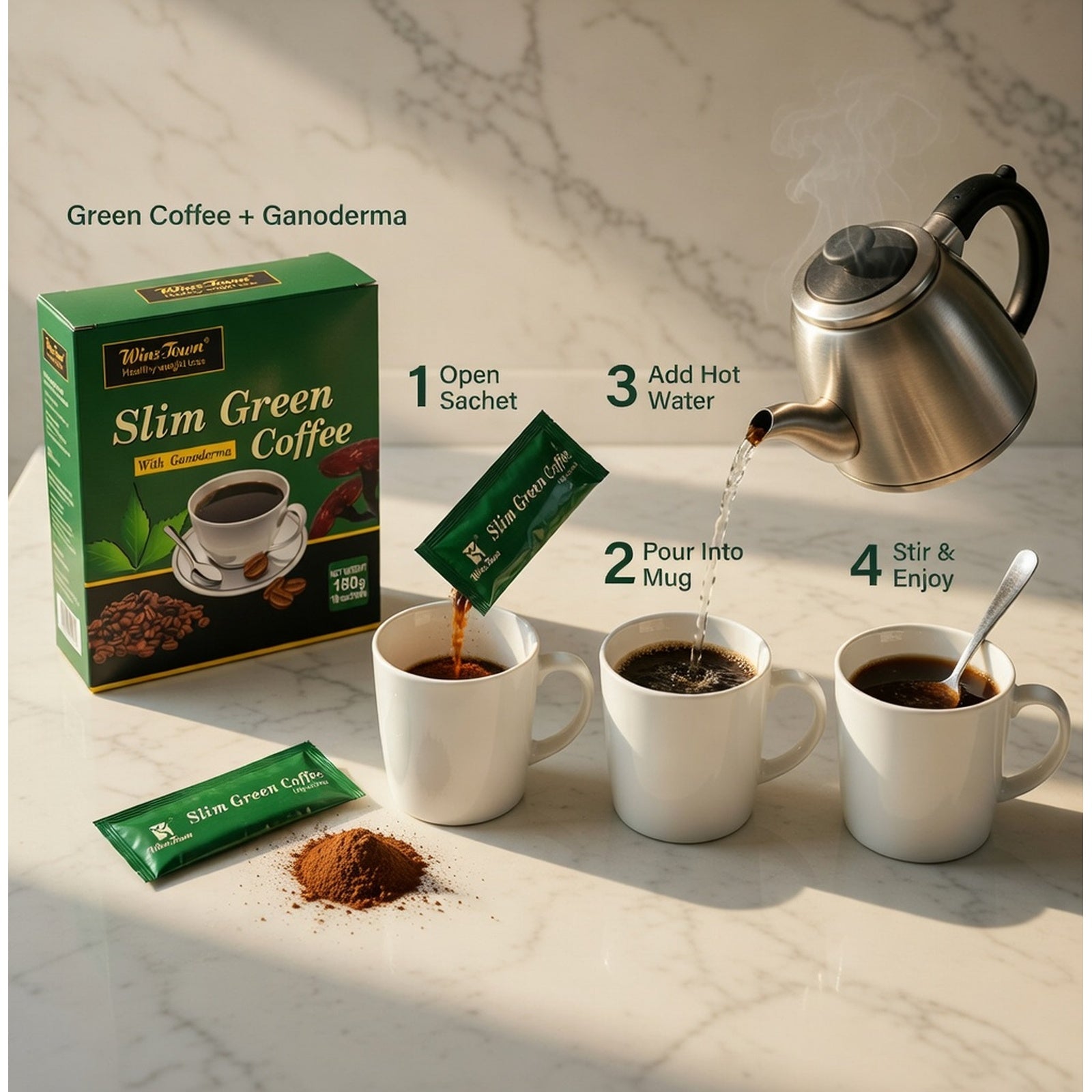 Green coffee supplement made in China package detail