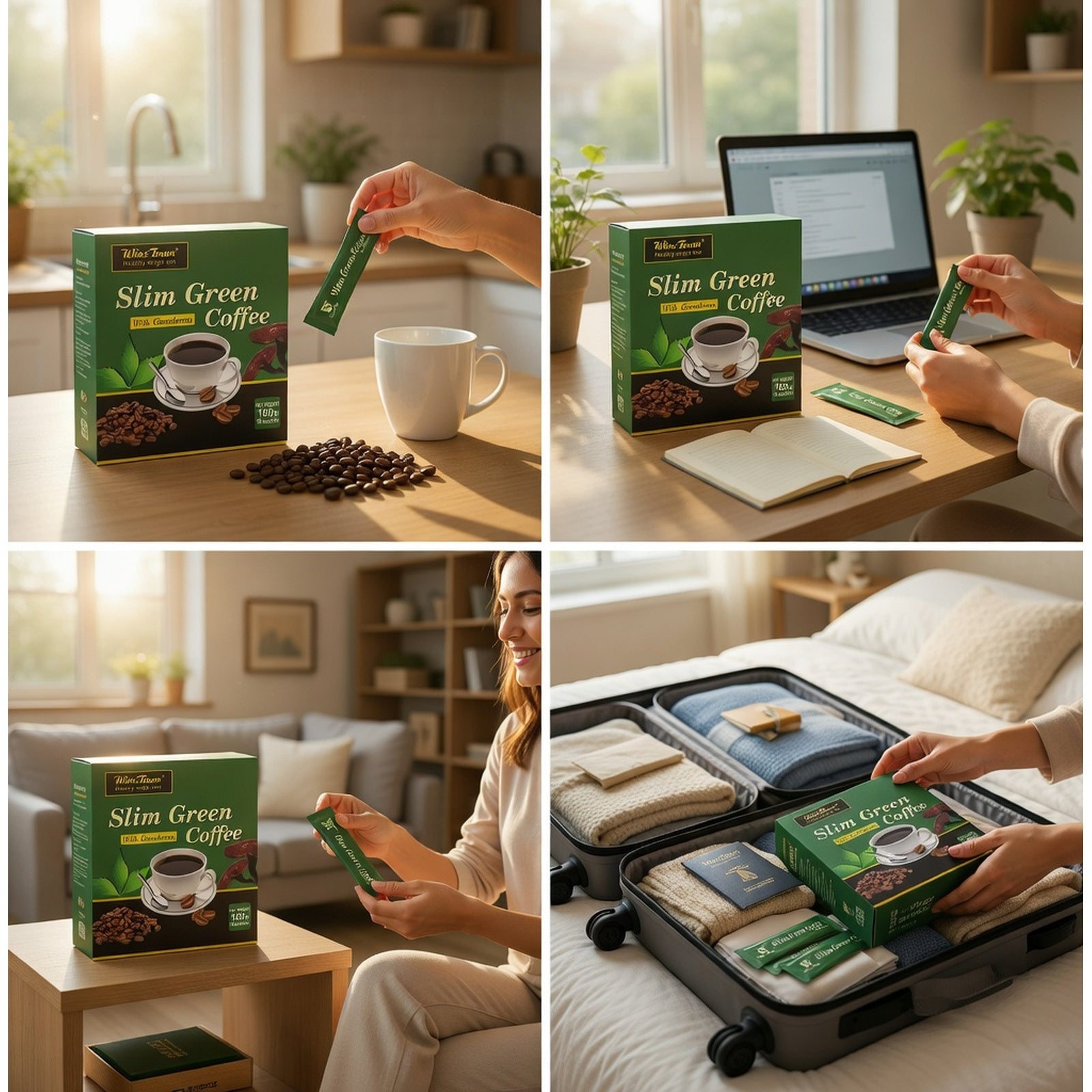 Green coffee dietary supplement for wellness and weight management routine